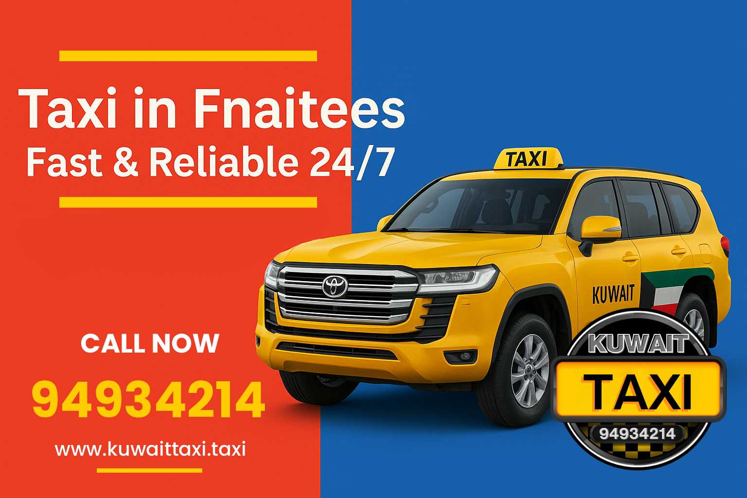 Taxi in Fnaitees | 24/7 Fast & Reliable Kuwait Taxi Service